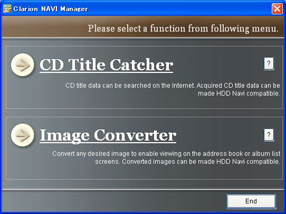 MAX973HD-laitteen music catcher päivittää automaattisesti jokaisen kappaleen CD-otsikkotiedot sen jälkeen, kun kappale on purettu kiintolevylle. Jos kappaleen tietoja ei ole tietokannassa, NAVI manager -ohjelmisto synkronoi tiedot internetin Gracenote-verkkosivun kanssa ja päivittää kiintolevylläsi olevan kappaleen tiedot. Tämän lisäksi ohjelmisto voi myös näyttää sinulle lempikuvasi tai laitteessa olevan levyn kannen.